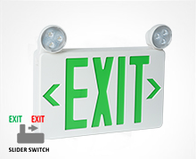 COMPACT EXIT / EMERGENCY COMBO UNIVERSAL RED /GREEN