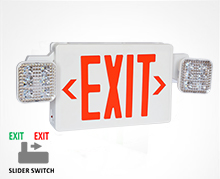 COMPACT EXIT / EMERGENCY COMBO UNIVERSAL RED /GREEN
